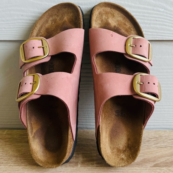 Birkenstock Women’s Leather Sliders Arizona Big Buckle Sandals - Picture 3 of 11